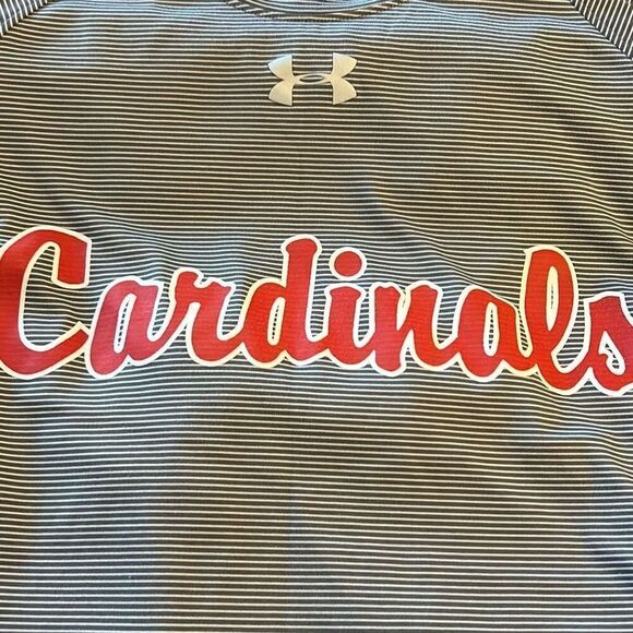St. Louis Cardinals Under Armour Mens L Shirt Gray Heat Gear‎ Loose Fit T-Shirt - Picture 2 of 8